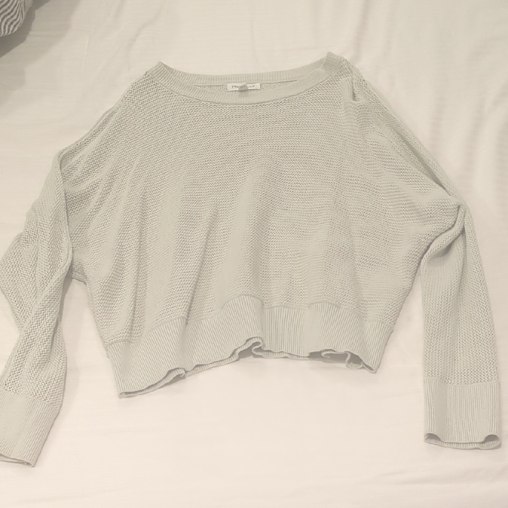 Prologue Light Sage Green Cropped Sweater